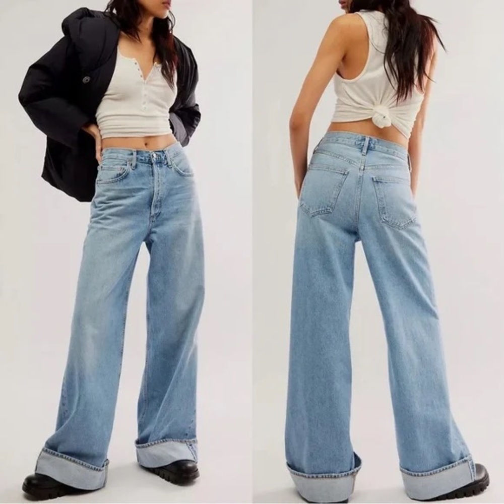 Agolde Dame High Rise Wide Leg Denim Jeans : 25